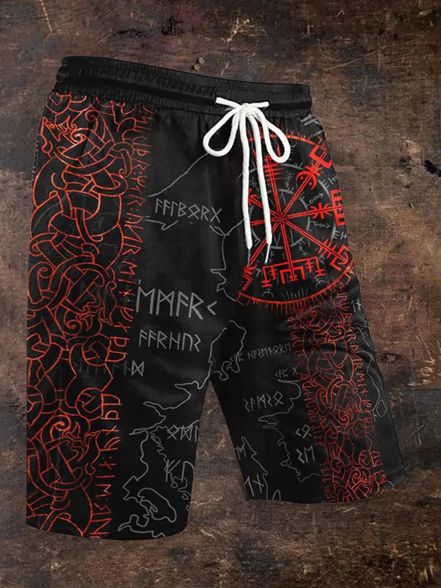 Herren-Shorts mit Viking-Print zartstils