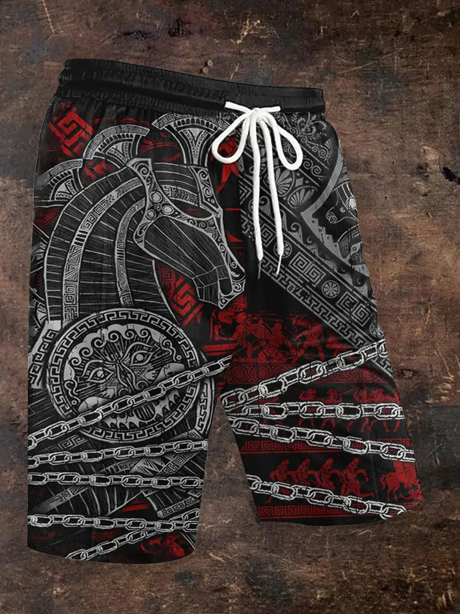 Herren-Shorts mit Viking-Print zartstils