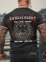 Männer Deutschland Meine Heimat Meine Liebe bedrucktes Kurzarm-T-Shirt zartstils