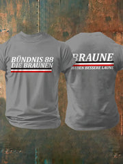 Kurz ärmel iges T-Shirt für Herren ohne Sonne braun bedruckt zartstils