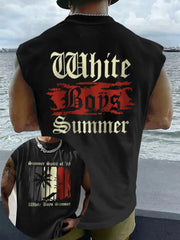 Herren Weißer Junge Sommer bedruckte Weste zartstils