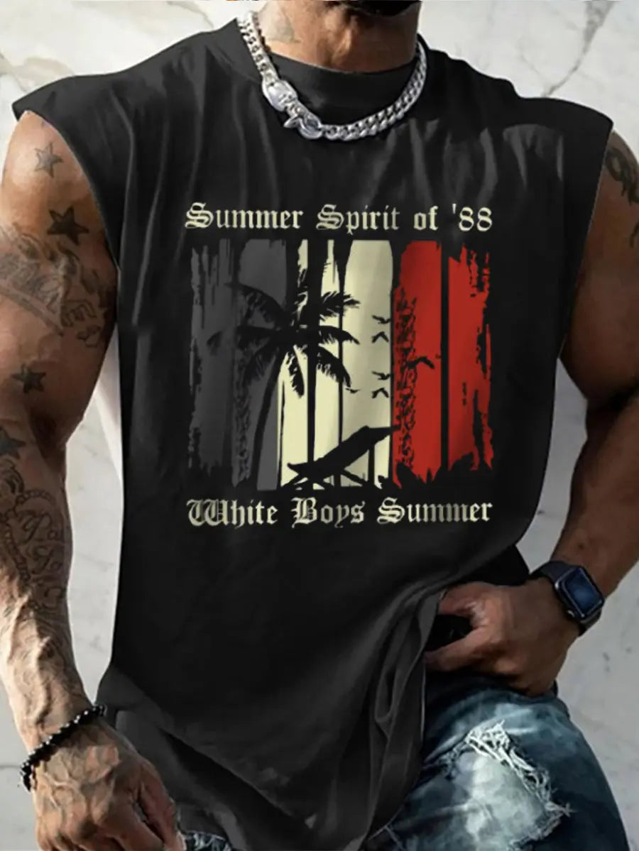 Herren Weißer Junge Sommer bedruckte Weste zartstils