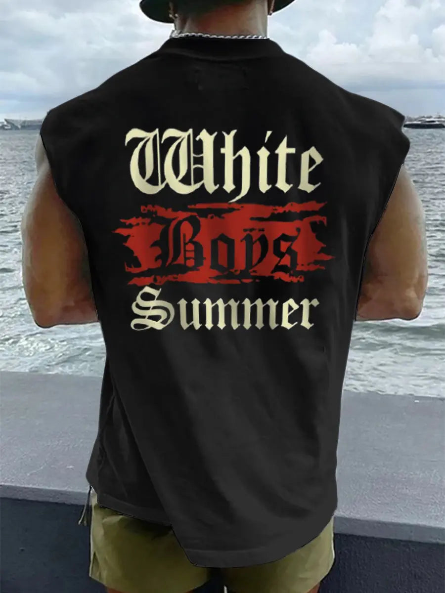 Herren Weißer Junge Sommer bedruckte Weste zartstils