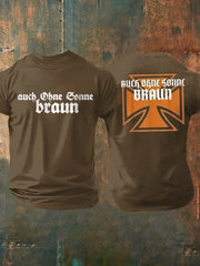 Männer Auch ohne Sonne braun bedrucktes Kurzarm-T-Shirt zartstils