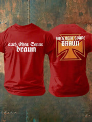 Männer Auch ohne Sonne braun bedrucktes Kurzarm-T-Shirt zartstils