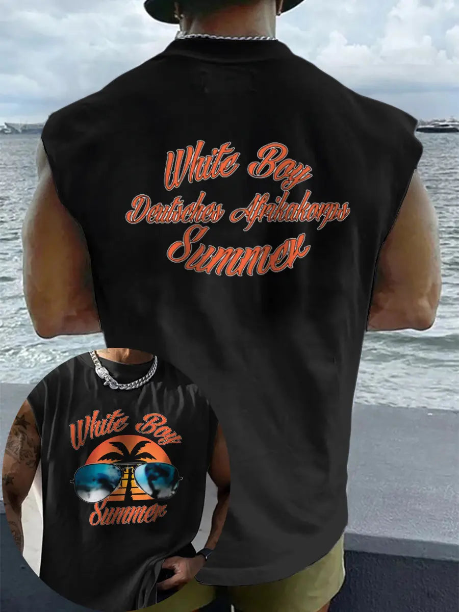 Herren Weißer Junge Sommer bedruckte Weste zartstils