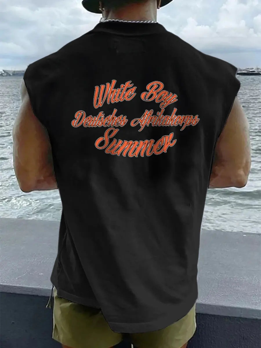 Herren Weißer Junge Sommer bedruckte Weste zartstils