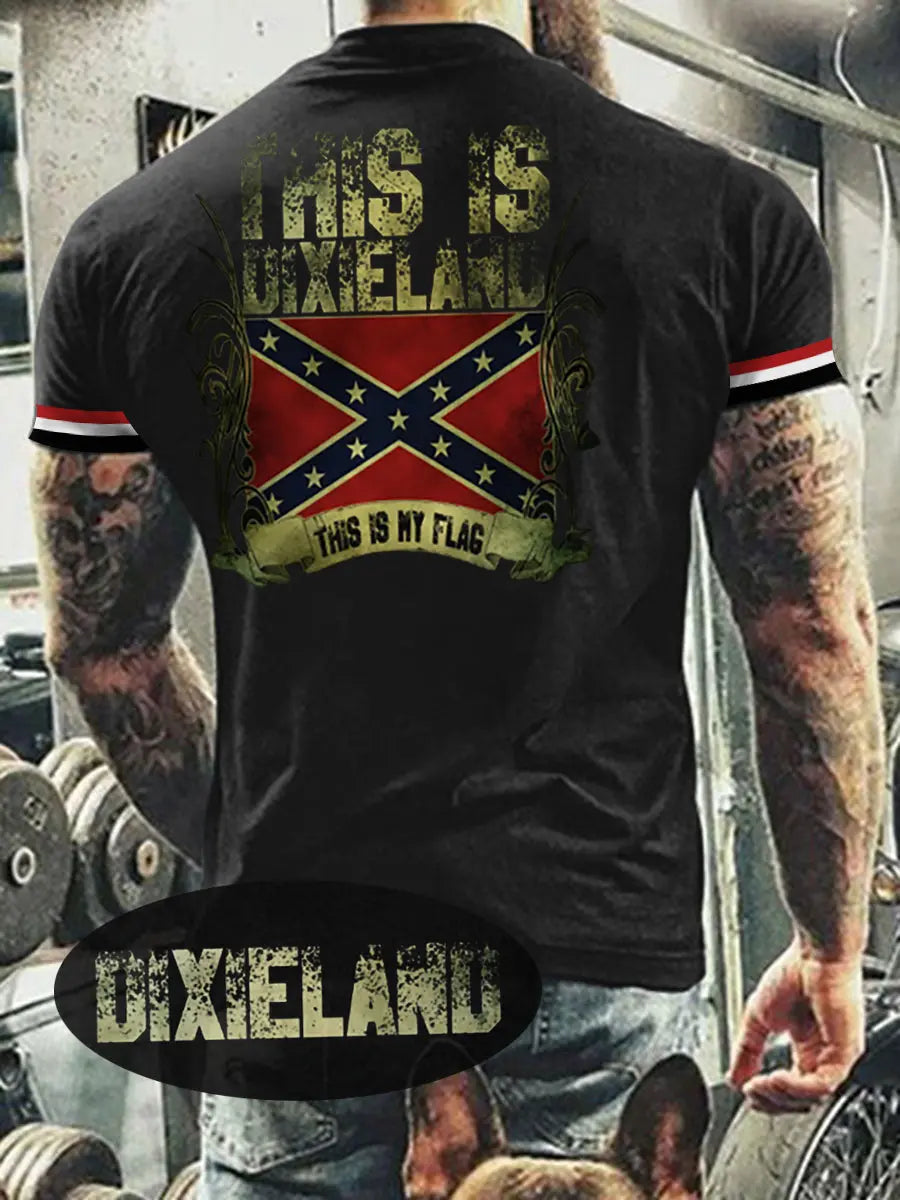 Herren T-Shirt Meine Fahne Dixie land Süd staaten zartstils