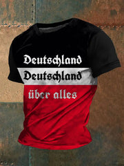 Männer Deutschland über Alles bedrucktes Kurzarm-T-Shirt zartstils