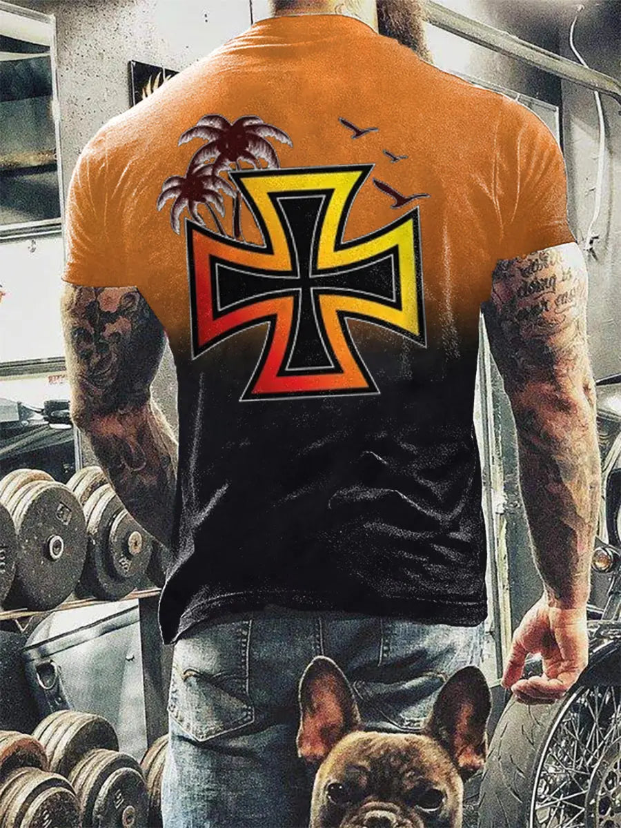 Männer weißer Junge Sommer 88 Vibe bedrucktes Kurzarm-T-Shirt zartstils