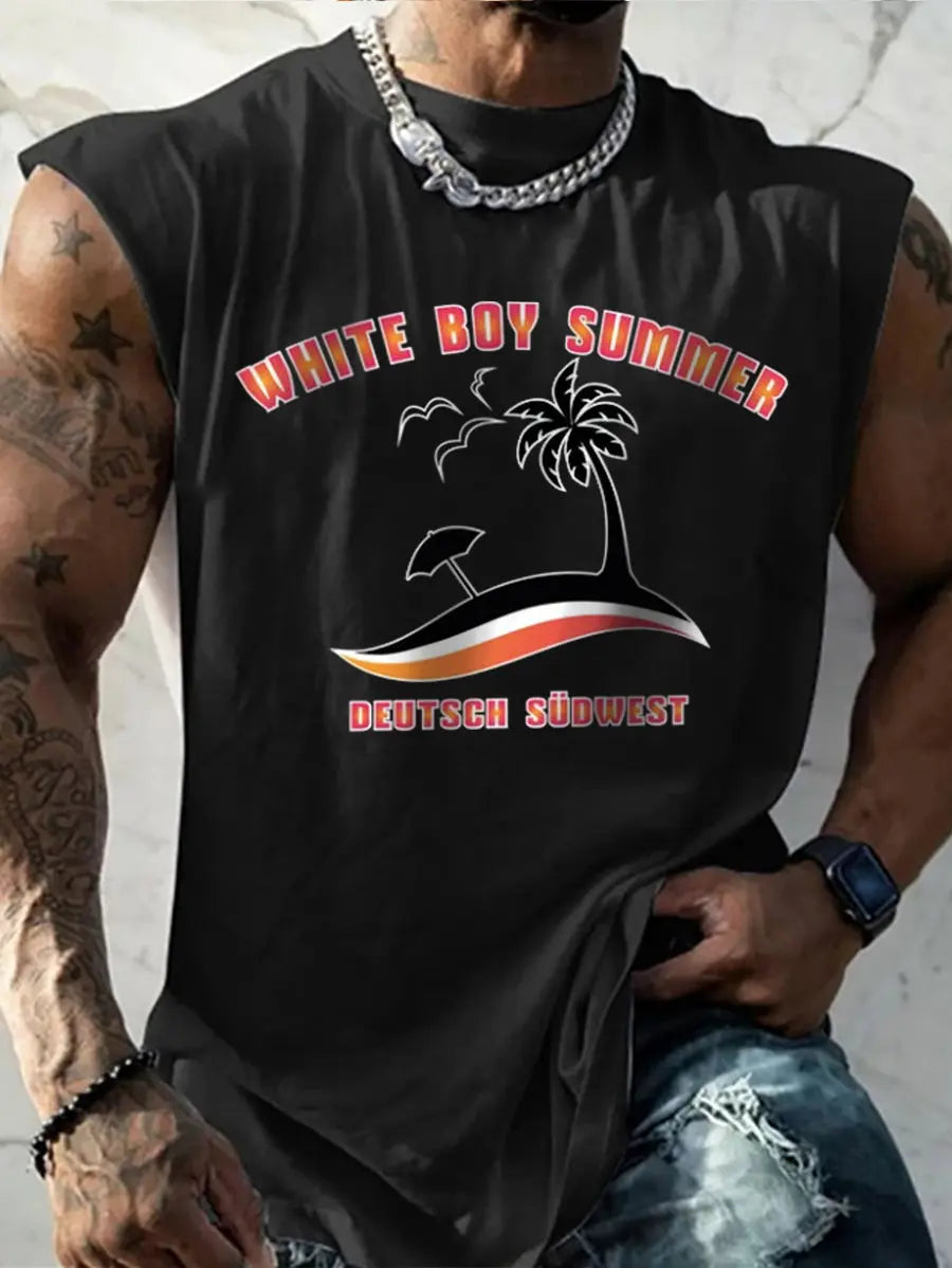 Herren Weißer Junge Sommer bedruckte Weste zartstils