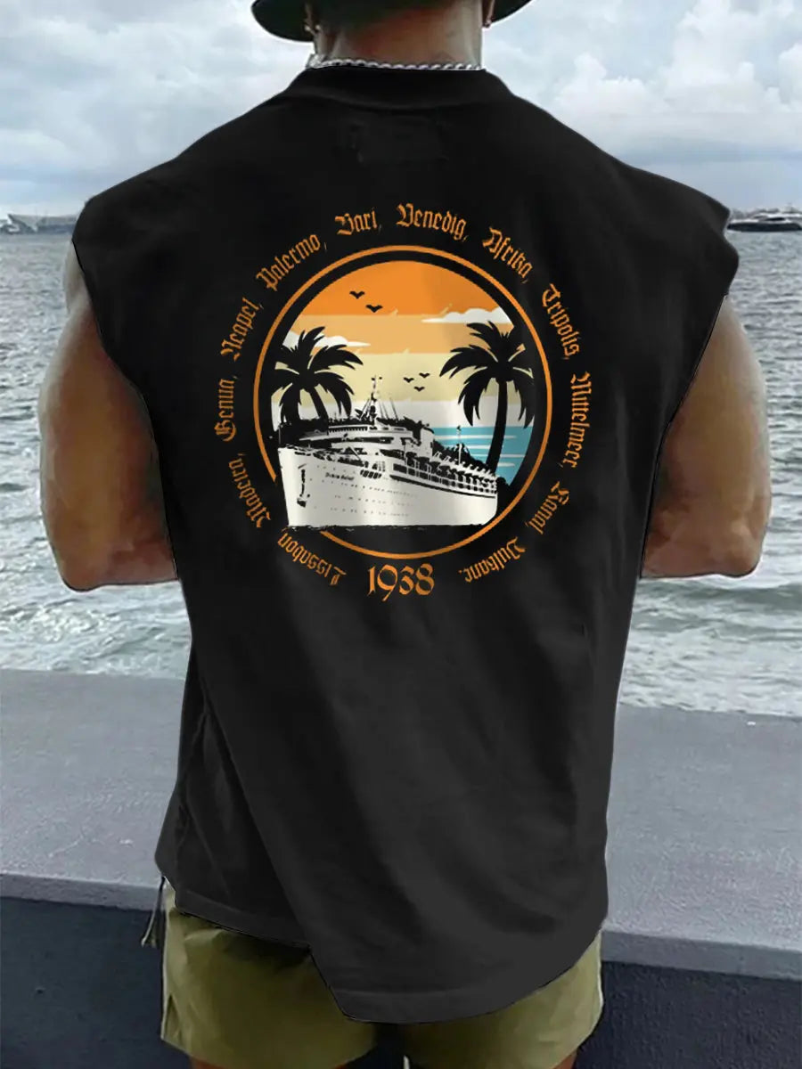 Herren Weißer Junge Sommer bedruckte Weste zartstils