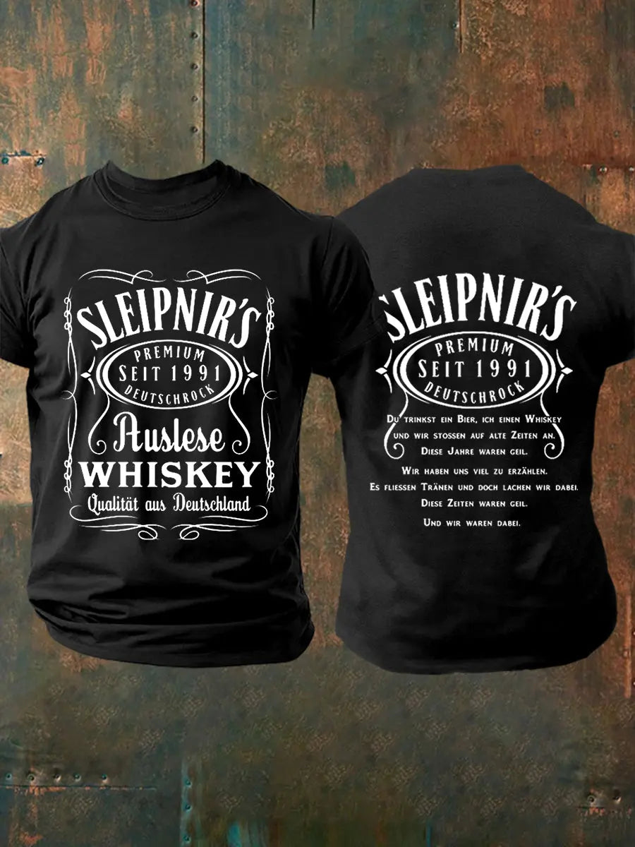 Herren Du Trinkst Ein Bier Ich Einen Whisky Bedrucktes Kurzarm T-Shirt zartstils