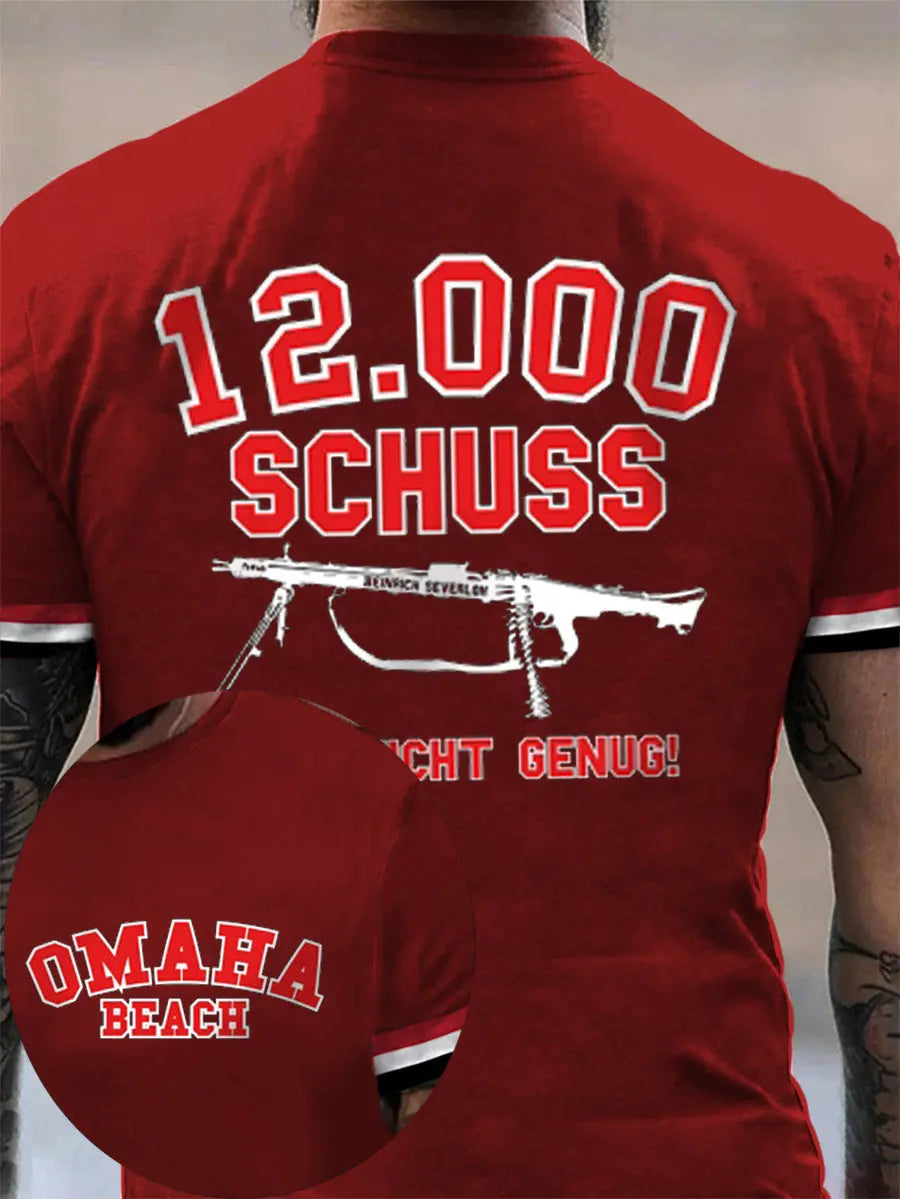 MG42 Maschinen gewehr bedrucktes Kurzarm-T-Shirt für Männer zartstils