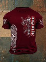 Herren Viking bedrucktes Kurzarm-T-Shirt zartstils