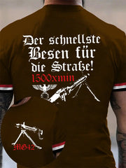 MG42 Maschinen gewehr bedrucktes Kurzarm-T-Shirt für Männer zartstils
