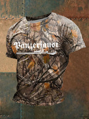 Männer Panzerfaust bedrucktes Kurzarm-T-Shirt zartstils