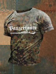 Männer Panzerfaust bedrucktes Kurzarm-T-Shirt zartstils