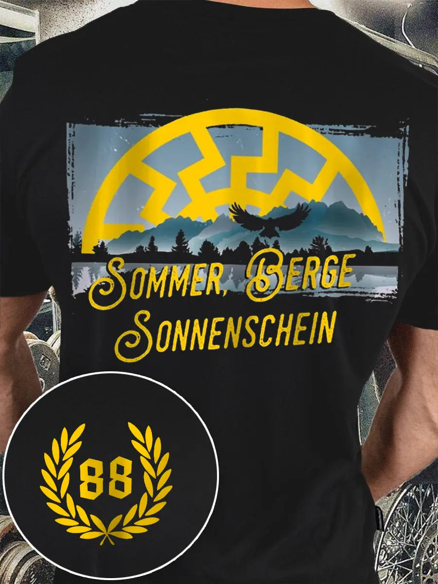 Herren Nummer 88 bedrucktes Kurzarm-T-Shirt zartstils