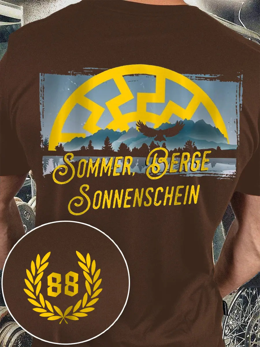 Herren Nummer 88 bedrucktes Kurzarm-T-Shirt zartstils