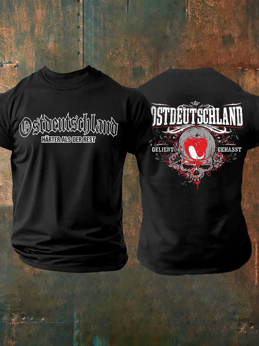 Herren-T-Shirt Ost deutschland mit Rücken druck Osten Geliebt Gehasst zartstils