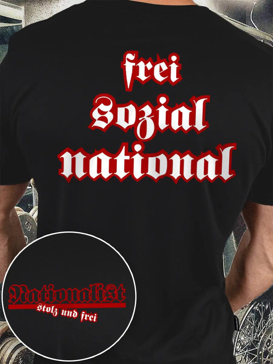 Nationalist isches bedrucktes Kurzarm-T-Shirt für Männer zartstils