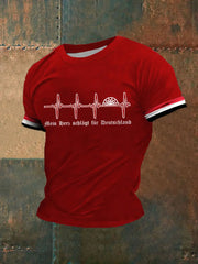 Herren Mein Herz schlägt für Deutschland bedrucktes Kurzarm-T-Shirt zartstils