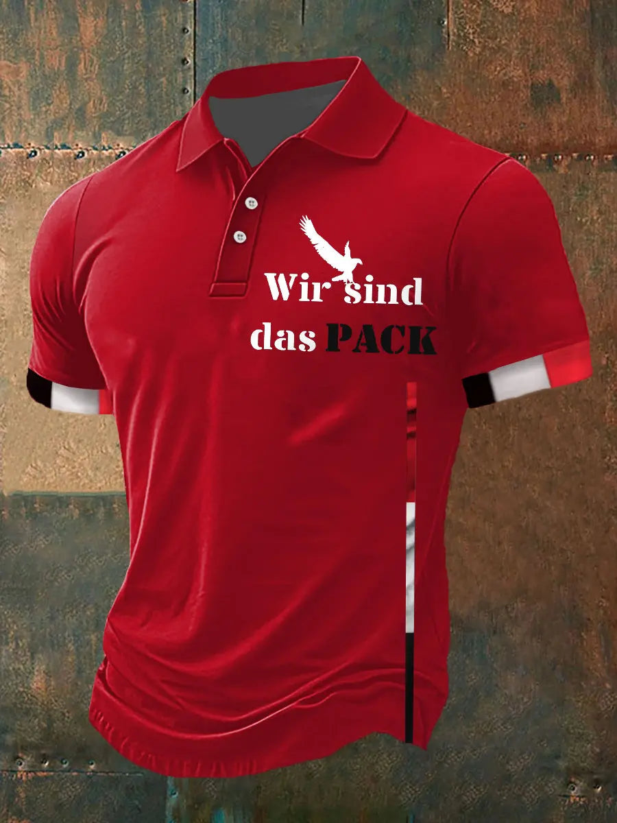 Herren Wir sind das Pack Bedrucktes Kurzarm-Polos hirt zartstils