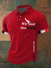 Herren Wir sind das Pack Bedrucktes Kurzarm-Polos hirt zartstils