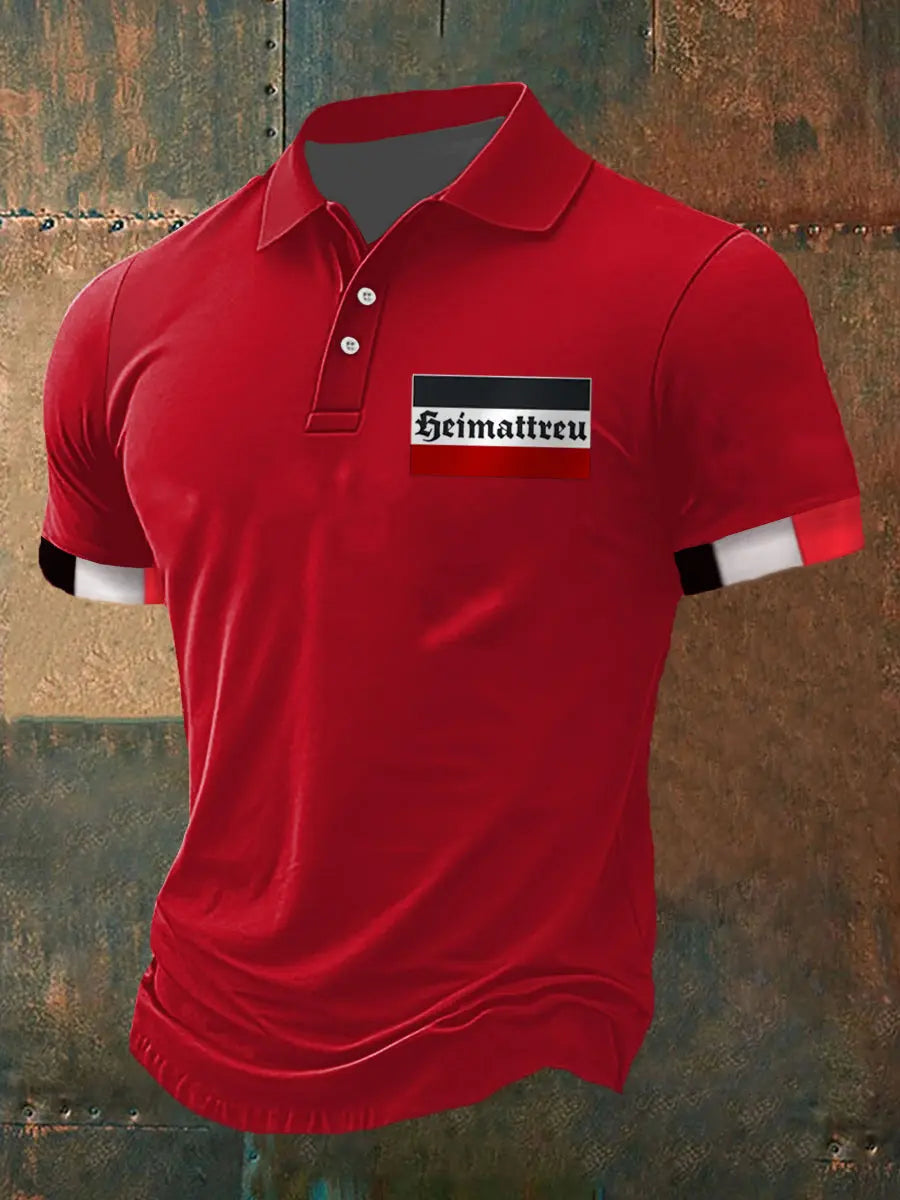 Heim treu Bedrucktes Kurzarm-Polos hirt für Herren zartstils