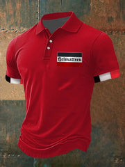 Heim treu Bedrucktes Kurzarm-Polos hirt für Herren zartstils