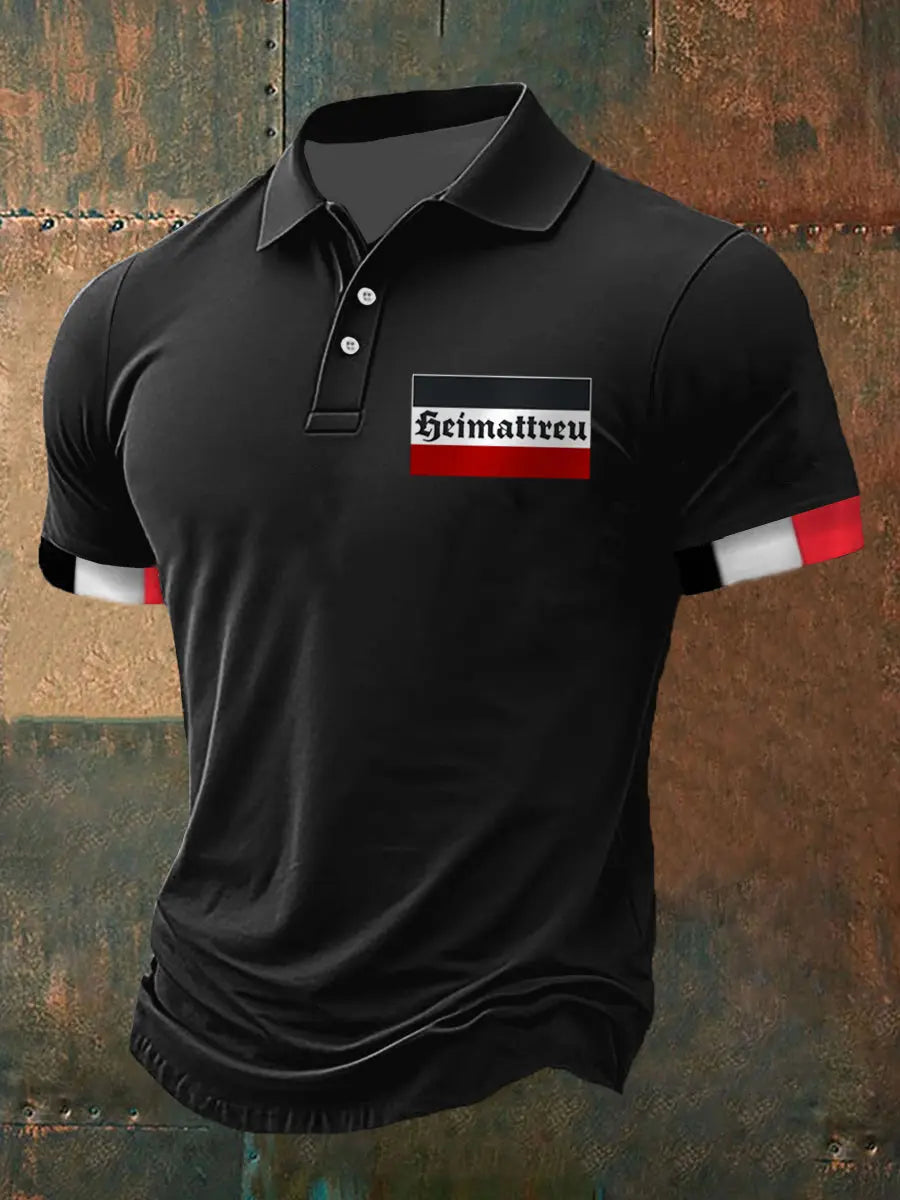 Heim treu Bedrucktes Kurzarm-Polos hirt für Herren zartstils