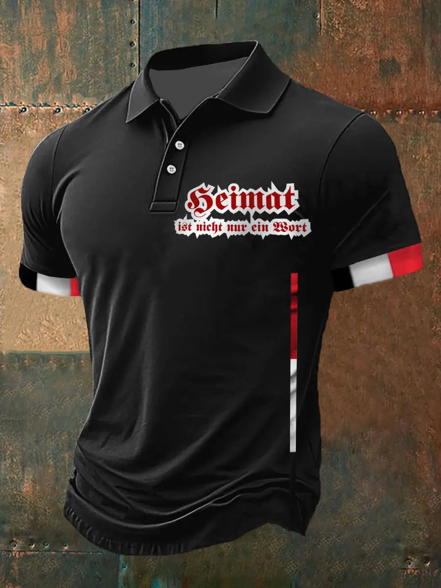 Männer Heimat ist nicht ein Wort bedrucktes Kurzarm-Polos hirt zartstils