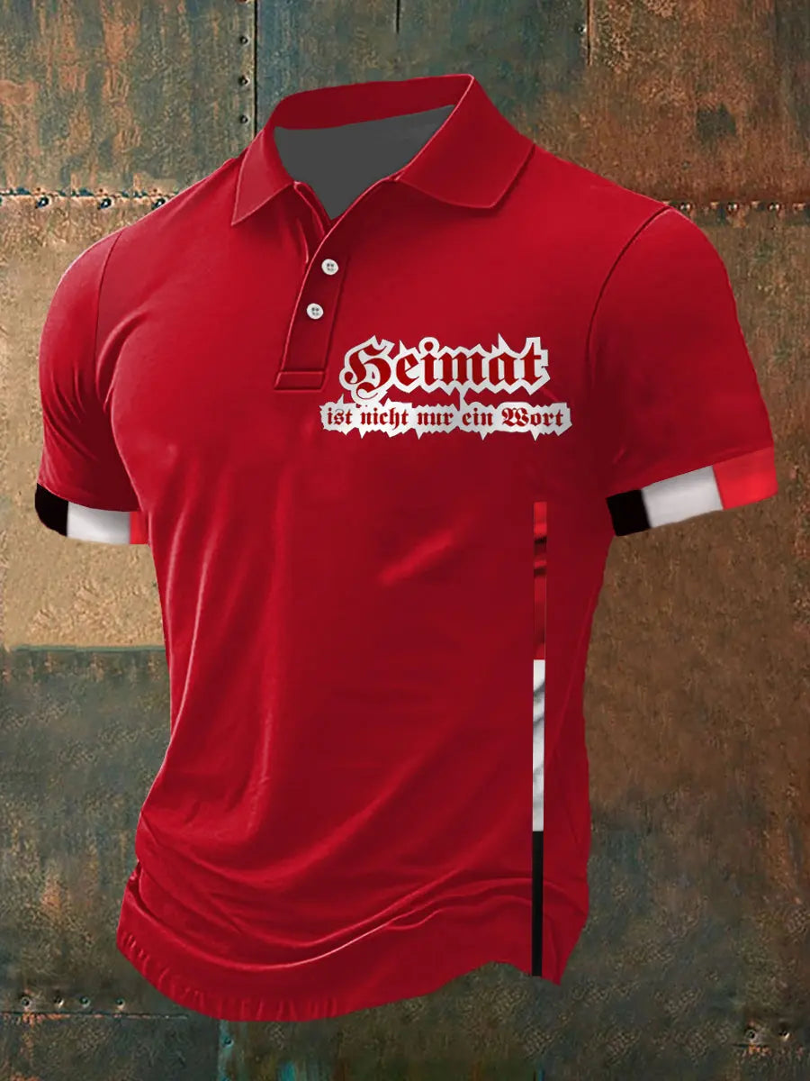 Männer Heimat ist nicht ein Wort bedrucktes Kurzarm-Polos hirt zartstils