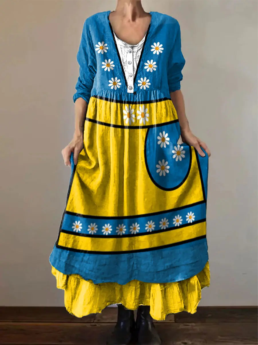 Klänning för kvinnors Sverige Tryckt zartstils