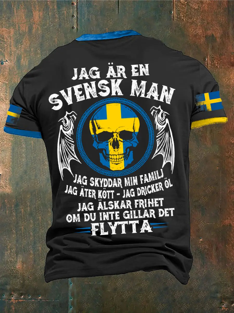 Jag är Svenska Sverige Tryckt T-shirt zartstils