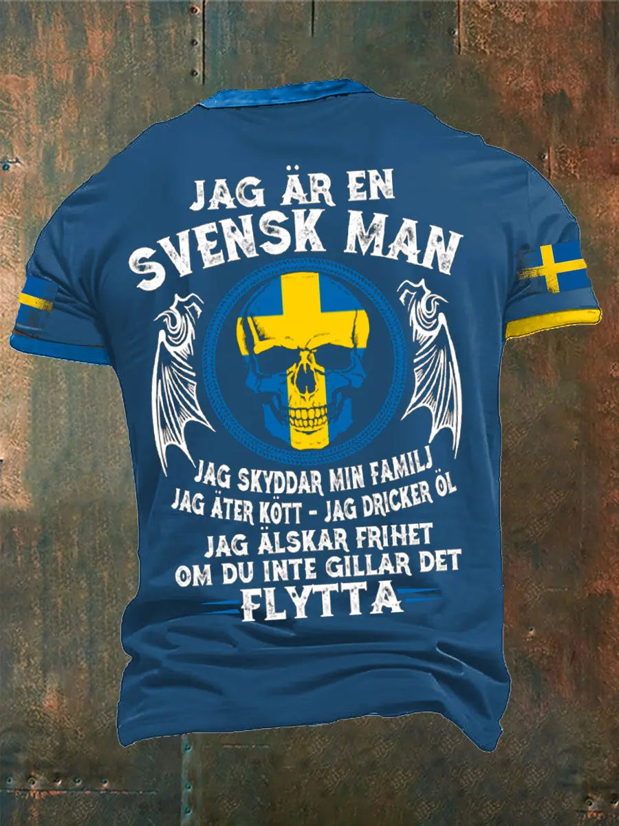 Jag är Svenska Sverige Tryckt T-shirt zartstils