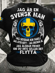 Herrens Sverige Jag är Svensk T-shirt zartstils