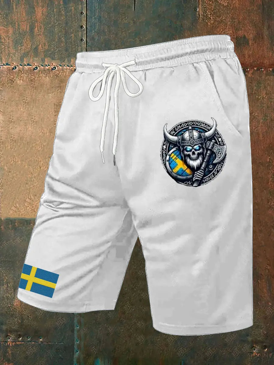 Mäns Sverige Viking Style Tryckta Shorts zartstils