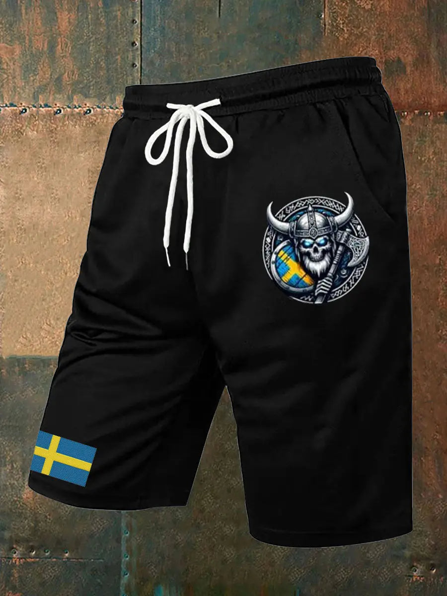 Mäns Sverige Viking Style Tryckta Shorts zartstils