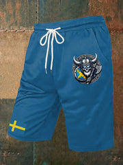 Mäns Sverige Viking Style Tryckta Shorts zartstils