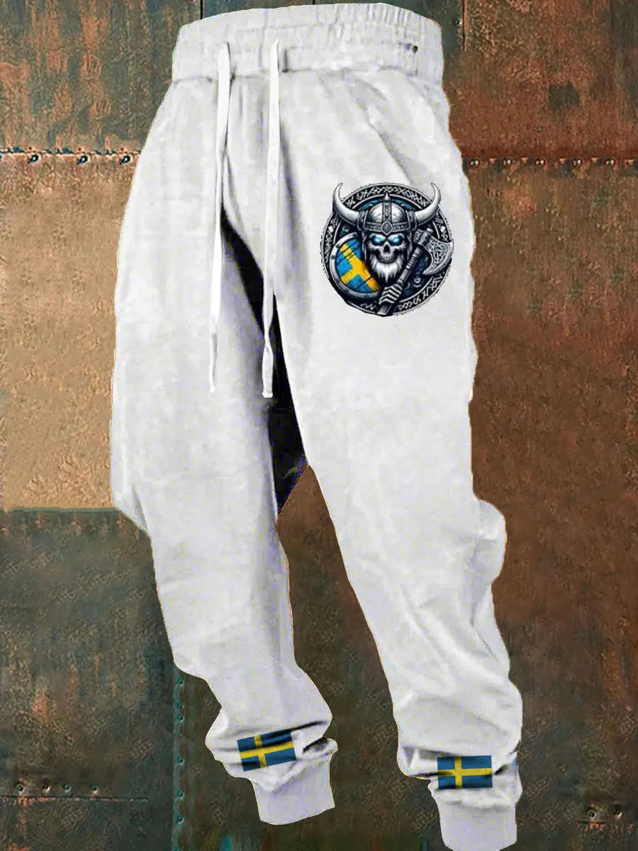 Herrens Sverige Viking Style Tryckbyxor zartstils