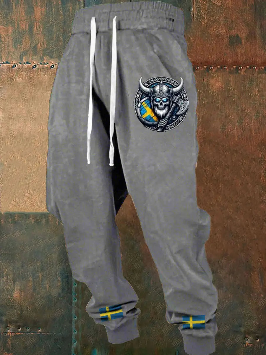 Herrens Sverige Viking Style Tryckbyxor zartstils
