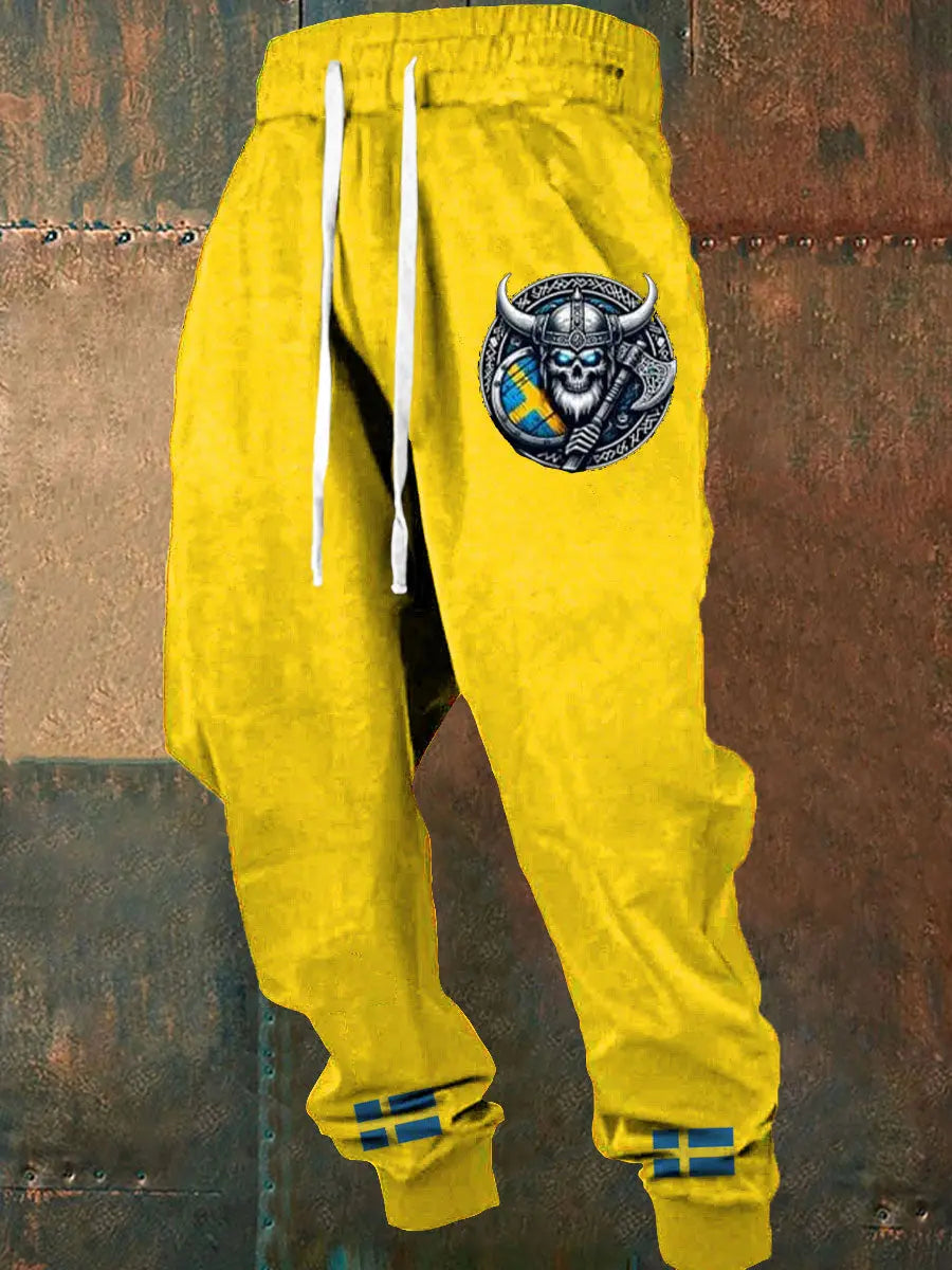 Herrens Sverige Viking Style Tryckbyxor zartstils
