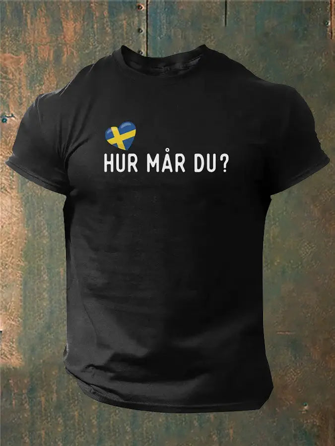 Mäns Sverige Hur är du tryckt T-shirt zartstils