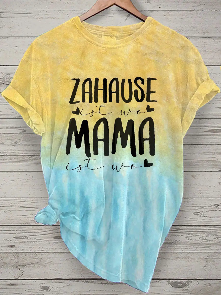 Frauen zuhause ist wo Mama ist wo Muttertag Geschenk Kurzarm T-Shirt zartstils