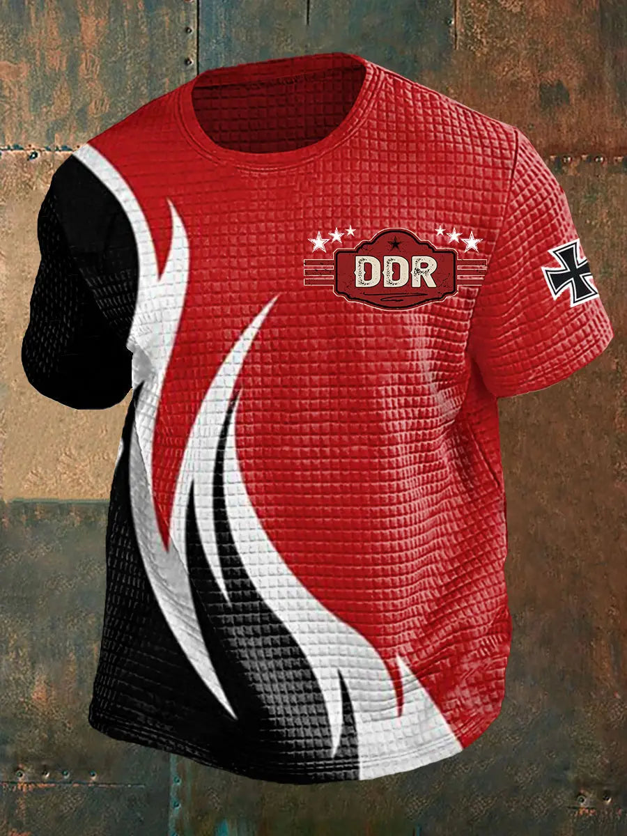 Herren-DDR-bedrucktes Kurzarm-T-Shirt zartstils