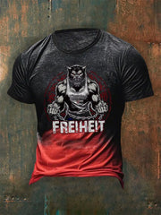 Männer Freiheit bedrucktes Kurzarm-T-Shirt zartstils