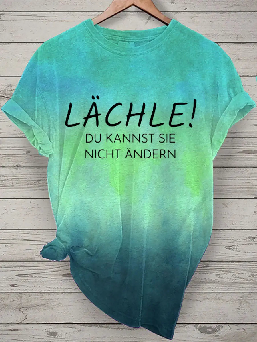 Damen Lächle Tie Dye Print Kurzarm T-Shirt zartstils