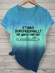 Damen-T-Shirt mit V-Ausschnitt zartstils